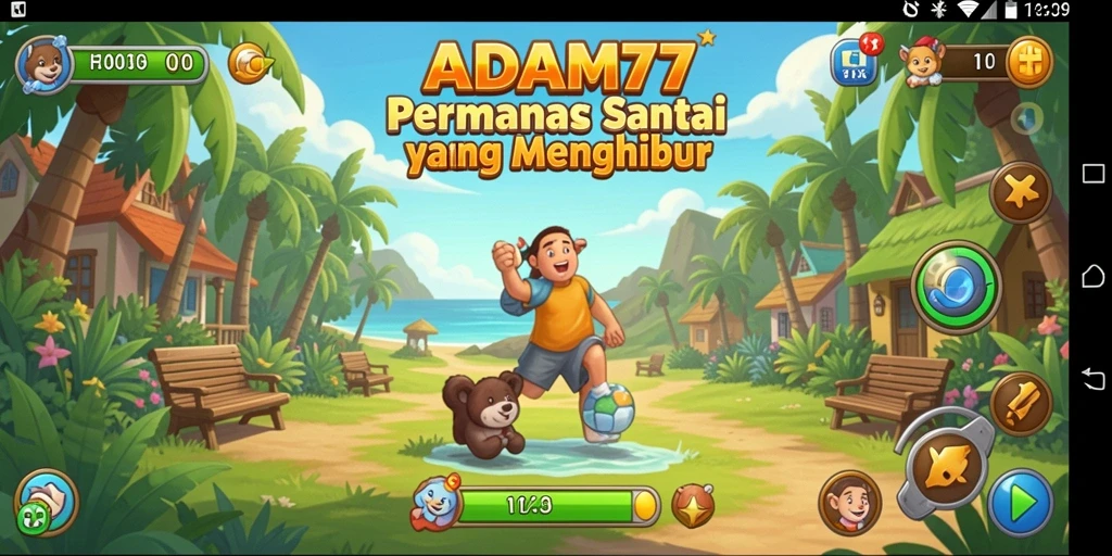Tampilan gameplay ADAM77 yang menarik dan penuh warna.
