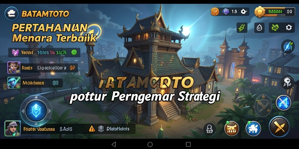 Tampilan aksi menara pertahanan dalam BATAMTOTO yang intens dan strategis.