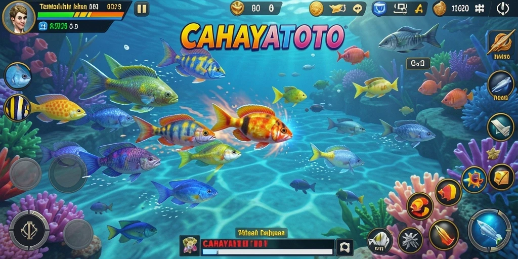 Screenshot CAHAYATOTO yang menunjukkan aksi menembak ikan seru.