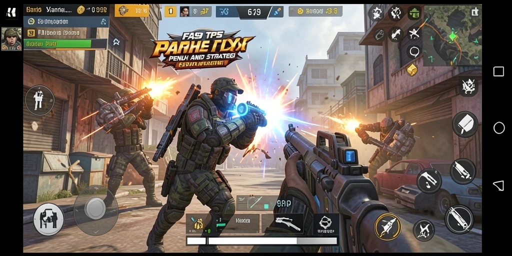 Tangkapan layar gameplay <strong>FA99</strong> yang menunjukkan aksi pertempuran intens.