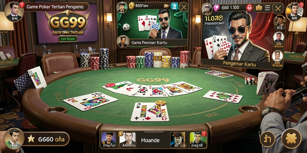 Tampilan grafis menarik dari permainan Poker di GG99.