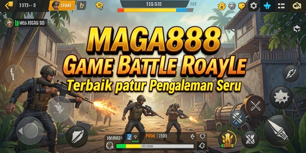Menampilkan aksi seru dalam gameplay Battle Royale MAGA888.