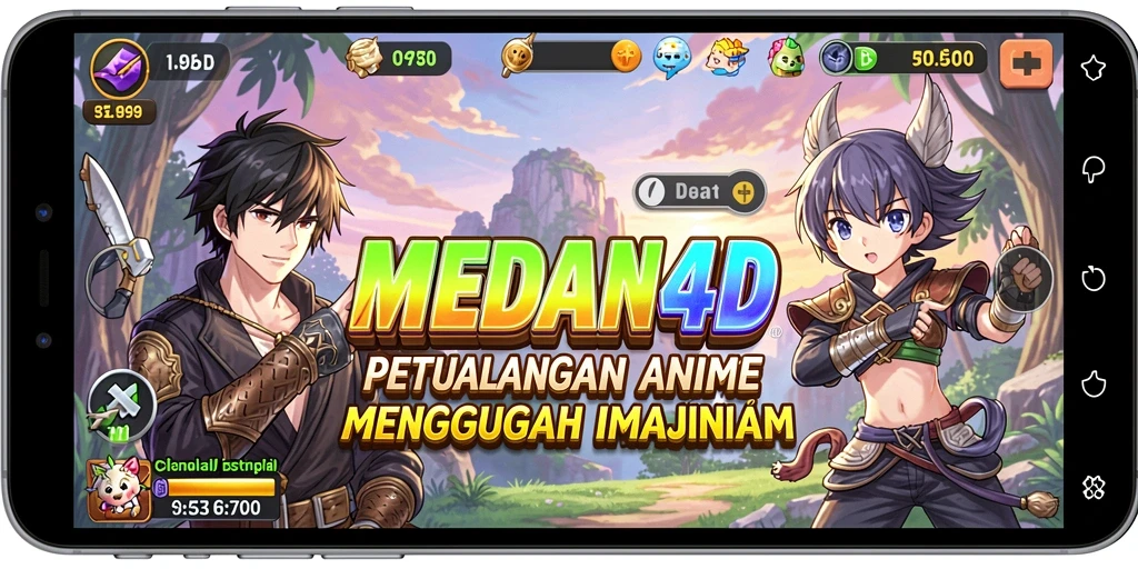 Tampilan menarik gameplay MEDAN4D dengan karakter anime.
