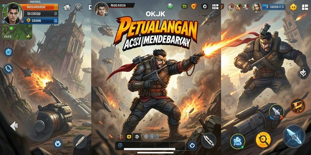Tampilan gameplay seru di OKJK dengan aksi mendebarkan.