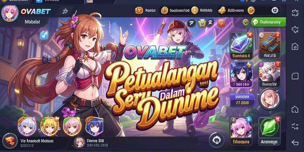 Screenshot gameplay OVABET menampilkan aksi seru dengan karakter anime.