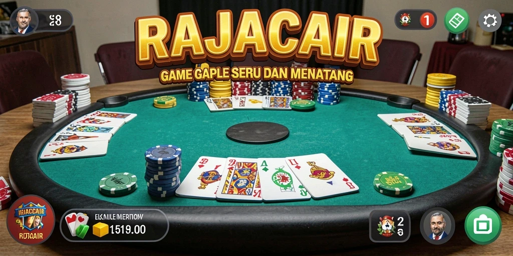 Tampilan gameplay Gaple yang seru dan interaktif dalam RAJACAIR.